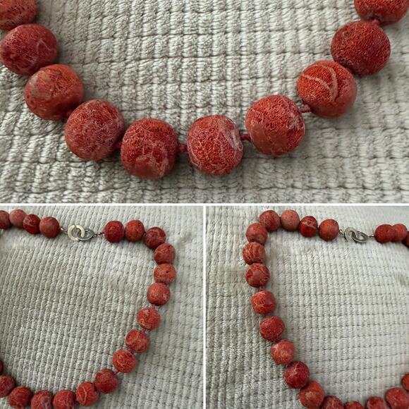Sponge Coral Chunky Beaded Necklace - Picture 3 of 4